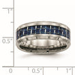 Titanium Polished w/ Blue Carbon Fiber Inlay Band - Birthstone Company