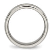 Titanium Polished Grooved CZ Ring - Birthstone Company