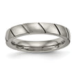 Titanium Polished Grooved Ring - Birthstone Company
