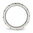 Titanium Polished Grooved CZ Ring - Birthstone Company