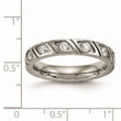 Titanium Polished Grooved CZ Ring - Birthstone Company