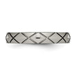 Titanium Polished Criss Cross Grooved Ring - Birthstone Company