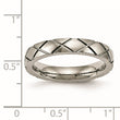 Titanium Polished Criss Cross Grooved Ring - Birthstone Company