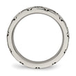 Titanium Polished Criss Cross Grooved CZ Ring - Birthstone Company