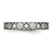 Titanium Polished Criss Cross Grooved CZ Ring - Birthstone Company