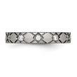 Titanium Polished Unisex Wedding Band with CZ Criss Cross Design - 8