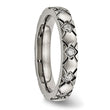 Titanium Polished Unisex Wedding Band with CZ Criss Cross Design - 8
