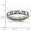 Titanium Polished Unisex Wedding Band with CZ Criss Cross Design - 8