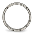 Titanium Brushed/Polished Grooved Ring - Birthstone Company