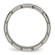 Titanium Unisex Wedding Band with Grooved Brushed & Polished Finish - 8