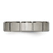 Titanium Unisex Wedding Band with Grooved Brushed & Polished Finish - 8
