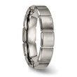Titanium Unisex Wedding Band with Grooved Brushed & Polished Finish - 8