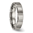 Titanium Brushed/Polished Grooved Ring - Birthstone Company