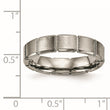 Titanium Brushed/Polished Grooved Ring - Birthstone Company