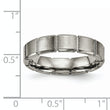 Titanium Unisex Wedding Band with Grooved Brushed & Polished Finish - 8