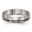Titanium Brushed/Polished Grooved Ring - Birthstone Company