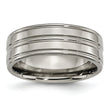 Titanium Polished Unisex 8mm Grooved Wedding Band - 9