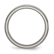 Titanium Polished Unisex Wedding Band with Ridged Edge Engravable - 10.5