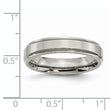 Titanium Polished Unisex Wedding Band with Ridged Edge Engravable - 10.5