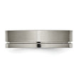 Titanium Grooved 6mm Polished Brushed Unisex Engravable Wedding Band - 7.5