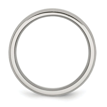 Titanium Wedding Band with Polished Brushed Beveled Edge Engravable Unisex - 5
