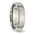 Titanium Wedding Band with Polished Brushed Beveled Edge Engravable Unisex - 5