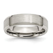 Titanium Wedding Band with Polished Brushed Beveled Edge Engravable Unisex - 5