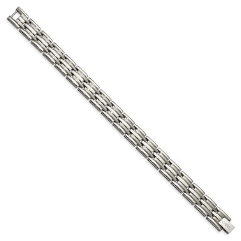 Titanium Brushed and Polished 8.5in Bracelet - Birthstone Company