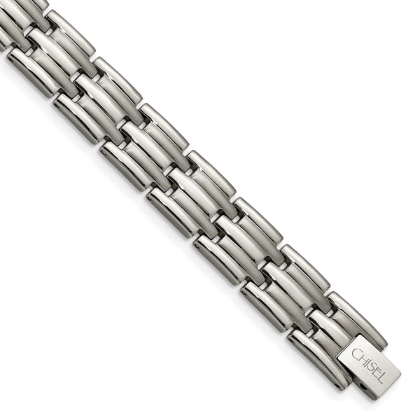 Titanium Brushed and Polished 8.5in Bracelet - Birthstone Company