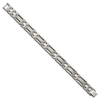 Titanium Polished 8.5in Bracelet - Birthstone Company