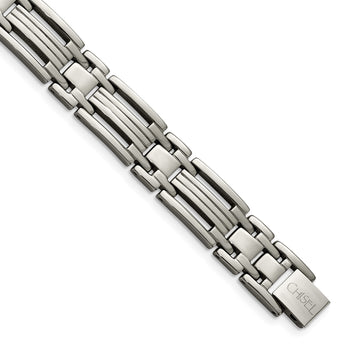 Titanium Polished 8.5in Bracelet - Birthstone Company