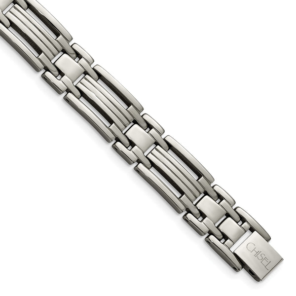 Titanium Polished 8.5in Bracelet - Birthstone Company