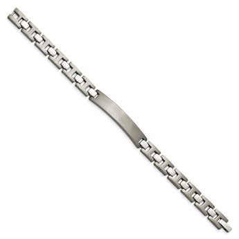 Titanium Brushed and Polished ID 8.5in Bracelet - Birthstone Company
