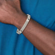 Titanium Brushed and Polished ID 8.5in Bracelet - Birthstone Company