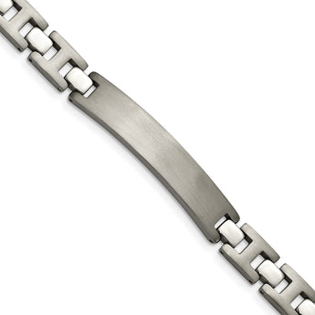 Titanium Brushed and Polished ID 8.5in Bracelet - Birthstone Company
