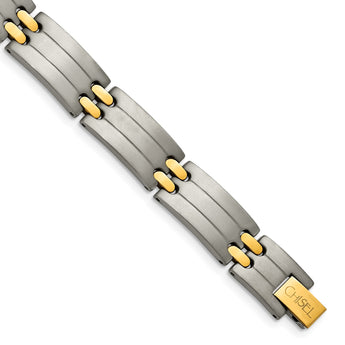 Titanium Yellow IP-Plating 8.5in Bracelet - Birthstone Company