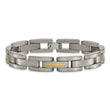Titanium with 14k Yellow Inlay Accent Bracelet - Birthstone Company