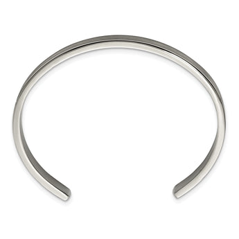 Titanium Brushed with Polished Edge 6.5mm Cuff Bangle