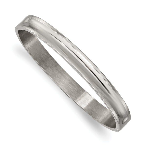 Chisel Titanium Polished 8mm Hinged Bangle