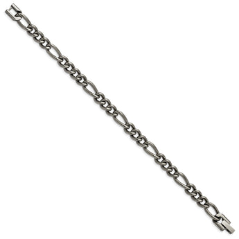 Titanium Polished 7mm 8.5in Figaro Chain