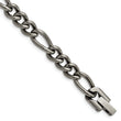 Chisel Titanium Polished 7mm 8.5 inch Figaro Chain