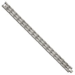 Titanium Polished & Textured w/Syn. Germanium 8.5in Link Bracelet - Birthstone Company