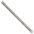 Titanium Brushed and Polished w/Syn. Germanium 8.5in Link Bracelet - Birthstone Company
