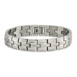 Titanium Brushed and Polished w/Syn. Germanium 8.5in Link Bracelet - Birthstone Company