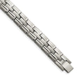Titanium Brushed and Polished w/Syn. Germanium 8.5in Link Bracelet - Birthstone Company