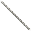 Titanium Brushed and Polished w/Syn. Germanium 8.5in Link Bracelet - Birthstone Company