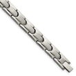 Titanium Brushed and Polished w/Syn. Germanium 8.5in Link Bracelet - Birthstone Company