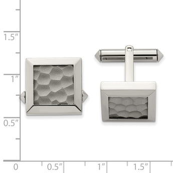 Titanium Hammered Cuff Links - Birthstone Company