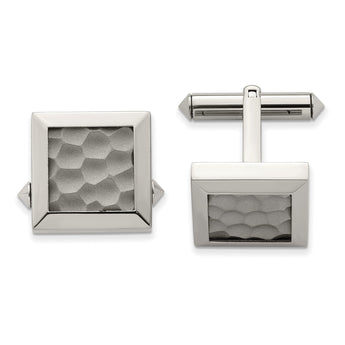 Titanium Hammered Cuff Links - Birthstone Company