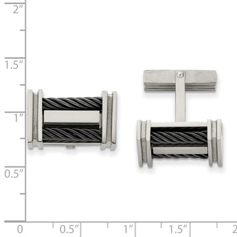 Titanium Black IP-plated Wire Cuff Links - Birthstone Company